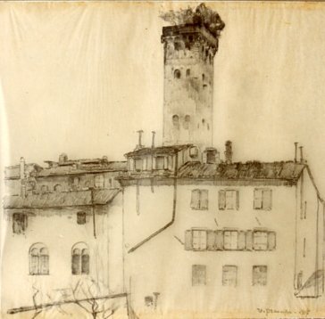 1917 - La torre del Guinigi (studio)